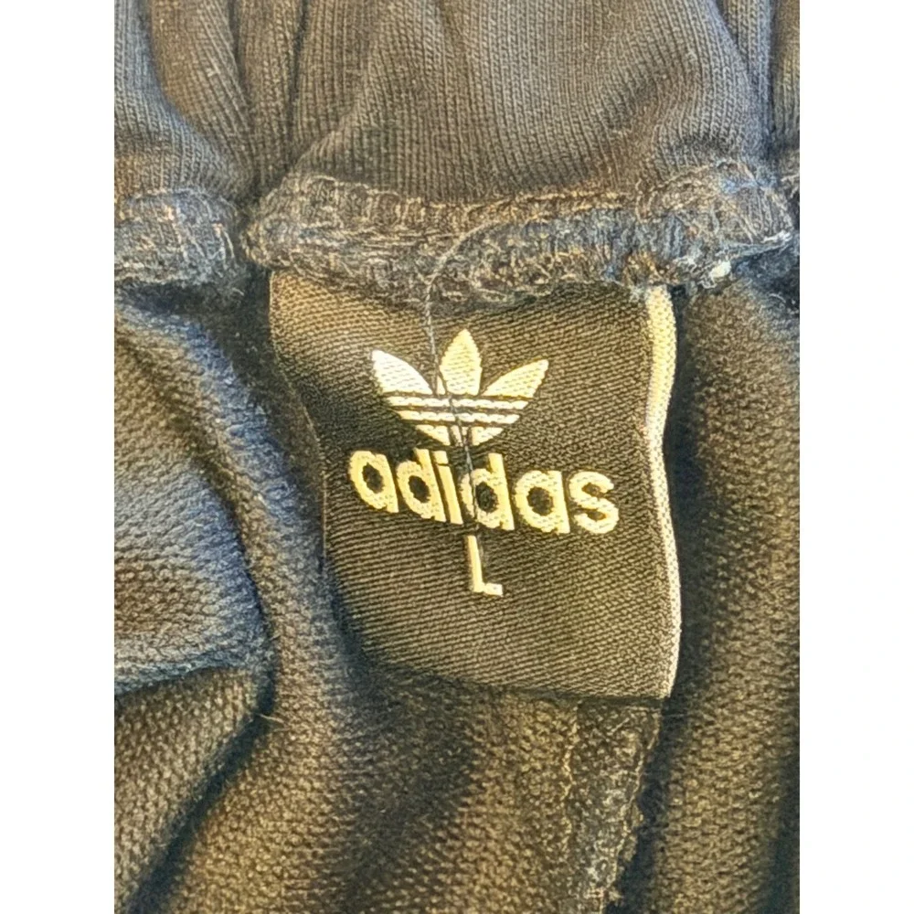 Adidas Originals Wide Leg Track Pants Black Gold Trefoil 3 Stripe Mens Large